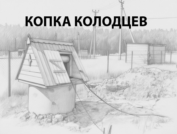 Копка колодца из бетонных колец в Волоколамском районе