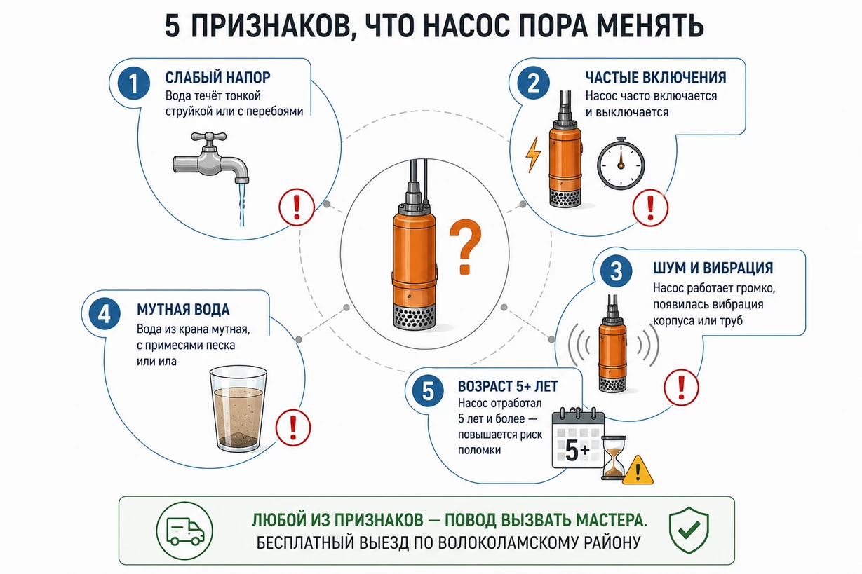 Когда насос пора менять — 5 признаков